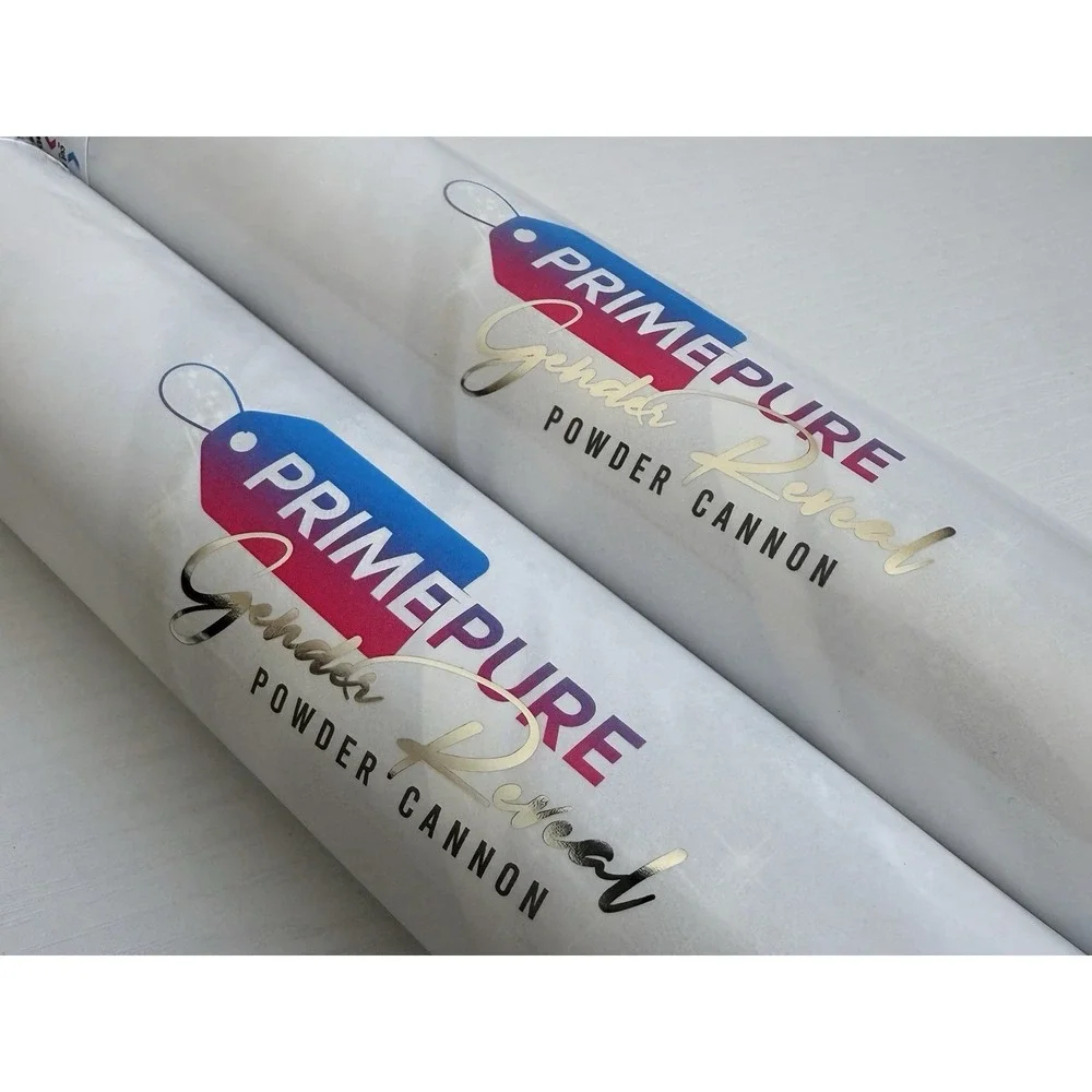 PrimePure Gender Reveal Biodegradable Confetti Cannon Pink Baby Girl Powder 2-PK